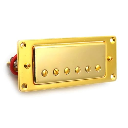 Mini 6-Loch-Humbucker-Tonabnehmer Für E-Gitarre, Hals- Und Steg-Tonabnehmer, Tonabnehmer-Zubehör e gitarren tonabnehmer (Color : Gold Neck)