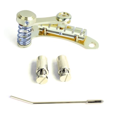 Pluuttiem Gitarren-Vibrato-Saitenhalter-Tremolo, Flat-Top-Body-Tremolo-Einheit Vibrato-Brücke für LP SG E-Gitarren Gold