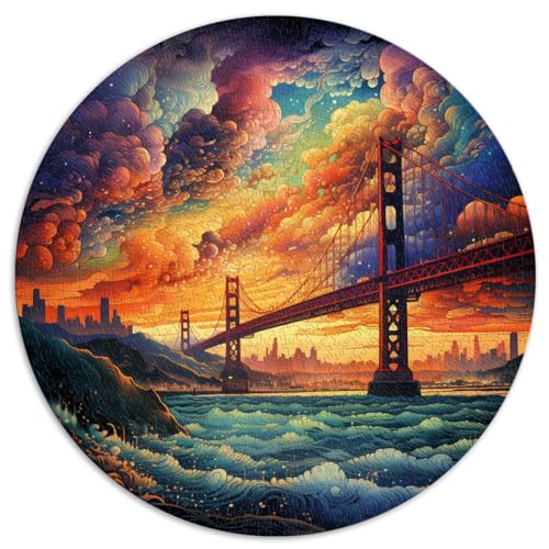 Puzzle zum Verschenken, Golden Gate Bridge, 1000-teiliges Puzzle für Erwachsene, 67,5 x 67,5 cm, Denksportaufgabe, herausfordernd, aber unterhaltsam und humorvoll