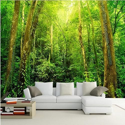 XLMING Sonnige Wald-Baum-Landschaft 3D Tapete Home Dekoration Wohnzimmer Sofa Schlafzimmer Tv Hintergrund Wand-200cm×140cm