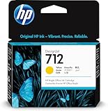 HP 712 Gelb 29 ml Original Druckerpatrone (3ED69A) mit originaler HP Tinte, für DesignJet T650, T630, T250, T230 & Großformatdrucker der Studio-Serie sowie den HP 713 DesignJet Druckkopf