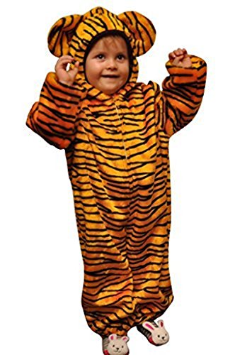 Ikumaal Tiger-Kostüm, ZO13, Gr. 104-110, für Kinder, Tiger-Kostüme für Fasching Karneval Fasnacht, Kleinkinder-Karnevalskostüme, Kinder-Faschingskostüme,Geburtstags-Geschenk Weihnachts-Geschenk