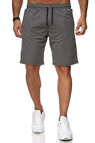 Reslad Sweat-Shorts Herren Basic Sport Freizeit Kurze Sweat-Hose RS-5061 Anthrazit L