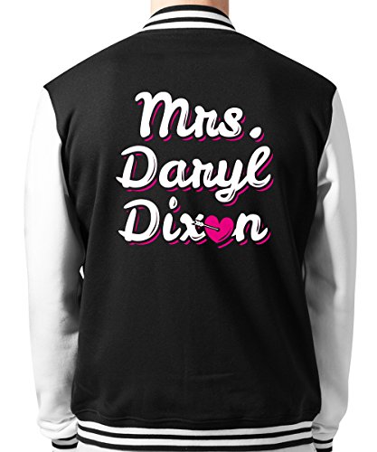 clothinx - Mrs. Daryl Dixon - Unisex College Jacke Schwarz, Größe M