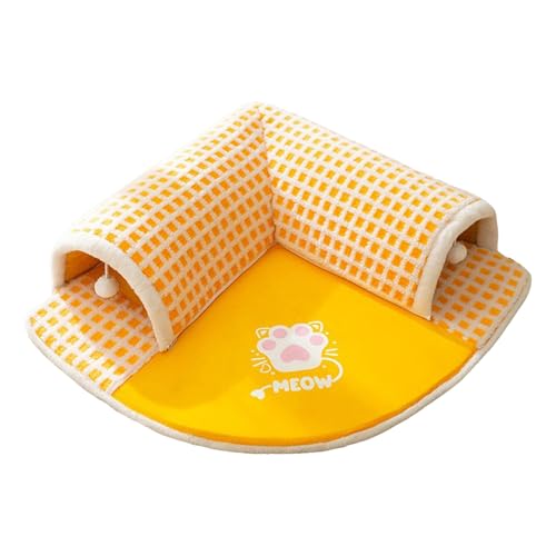 Altsuceser Warmes Haustierhaus Katzentunnelbett Indoor Warm Geweih Katze Peekaboo Höhle Nest Kitty Tube mit Plüsch Ball Spielzeug Abnehmbares Kleintierhaus für Kitty Bunny C XL