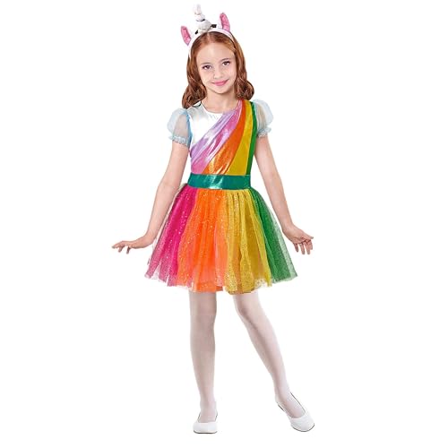 Widmann - Kinderkostüm Einhorn, Kleid, Haarreif, magical, Karneval, Mottoparty