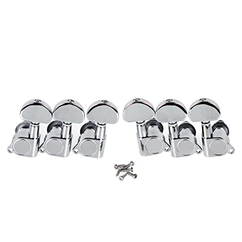 Gitarren Stimmwirbel 3L3R. Versiegelte Gitarrenmaschine Köpfe Tuner Saiten Tuning Pegs Für Akustische E-Gitarre (Color : Chrome)