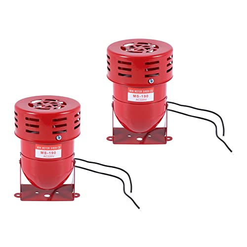 Toranysadecegumy 2 x AC 220 V rote Metall-Motor-Sirene mit Hupen-Alarm