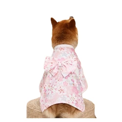 Dünner Kimono, Sommer-Kimono, Haustierkleidung für Katzen, Hunde, niedlicher Druck mit Schleife, Kätzchen, Sphynx, Kleidung, Outfit (einfarbig, 3 Stück, 2,5–4 kg)