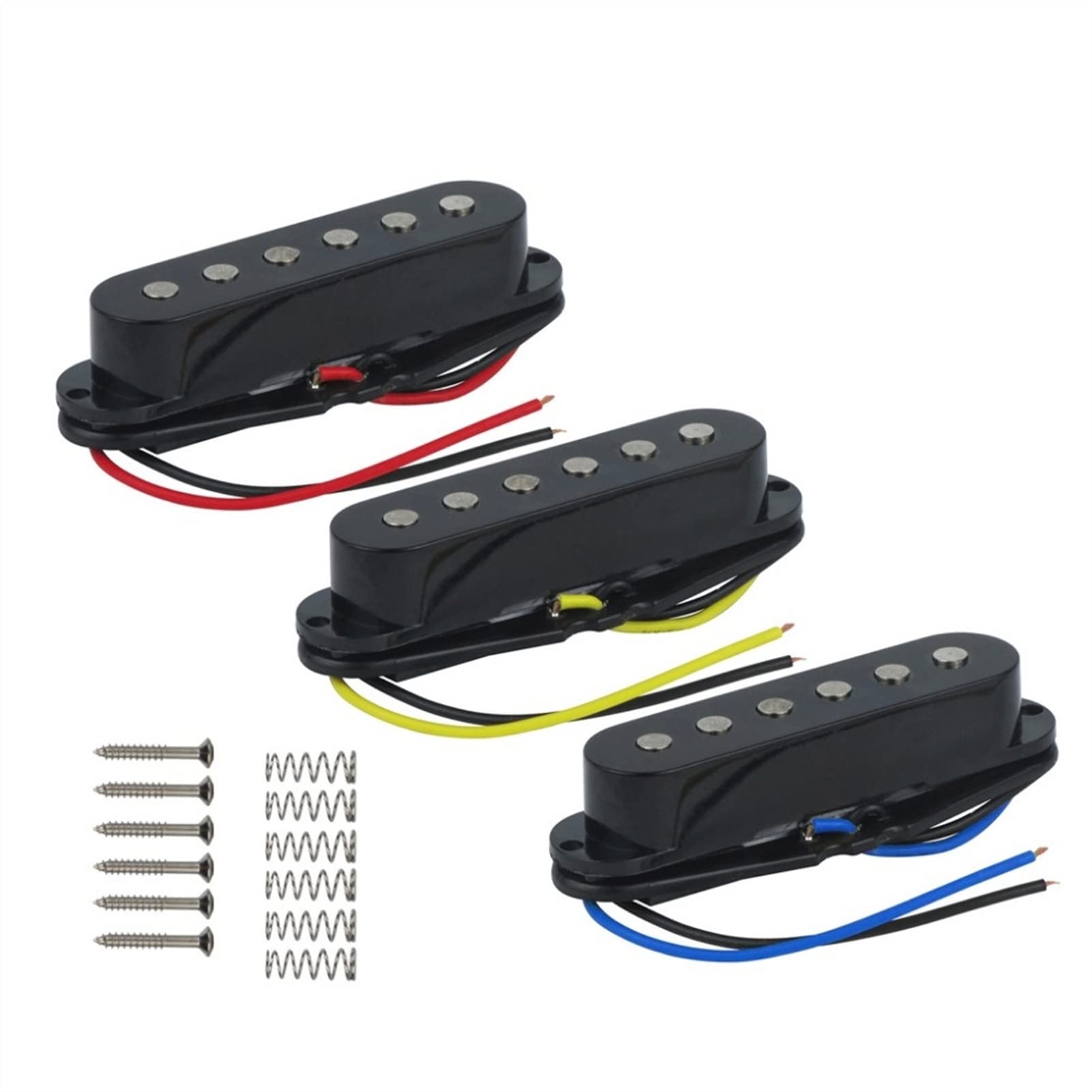 ZENGXUE 3 Stücke Flache Einzelne Spule Pickups 50/50 / 52mm Schwarz Keramische Gitarre Pickup Set Für Elektrische Gitarre Teile Humbucker Tonabnehmer Set