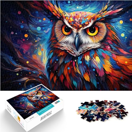 Puzzle Fantasie-Eulengemälde 1000 Teile Puzzle Holzpuzzle Spielzeug Puzzle Lernspiele Stressabbau Puzzle 1000 Teile (50x75cm)