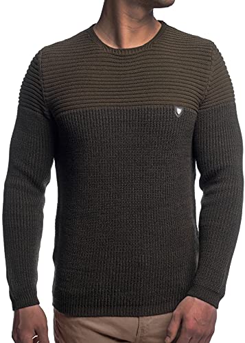 CRSM Carisma Herren - Strickpullover 7288 Streetwear Menswear Autumn/Winter Knit Knitwear Sweater Carisma Fashion, Gr.- XXL, Khaki