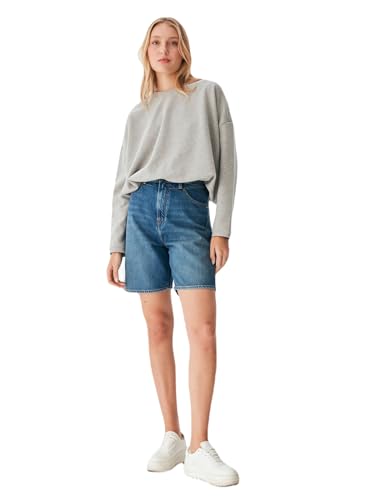 LTB Jeans Damen Jeansshorts Larie - Bermudashorts mit Reißverschluss und hoher Taille hergestellt aus Baumwolle - Größe M in der Farbe Blau