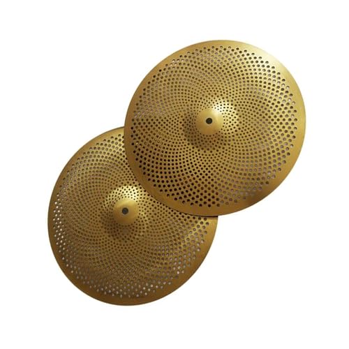 2 Stück Low Volume Cymbal Mute Becken 13 Zoll Hi-Hat Becken für Jazz Drum Set Schlagzeug-Becken-Set (Color : Gold)