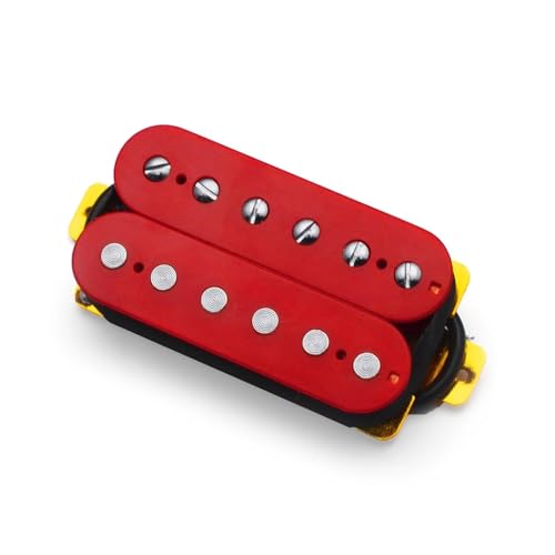 Roter E-Gitarren-Humbucker-Steg-Tonabnehmer mit vier Leiterkabeln und abgeschirmten Gitarrenteilen Single-Coil-Tonabnehmer