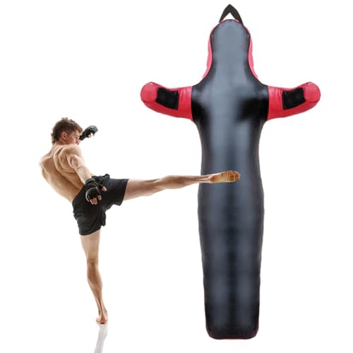 MMA Standposition Grappling Dummy, Aufhängen Wrestling Dummy, Kampfsport Dummies, Standposition Brasilianisches Jiu Jitsu, Mixed Martial Arts Kickboxen, unbefüllt (Color : B Black, Size : 185cm)