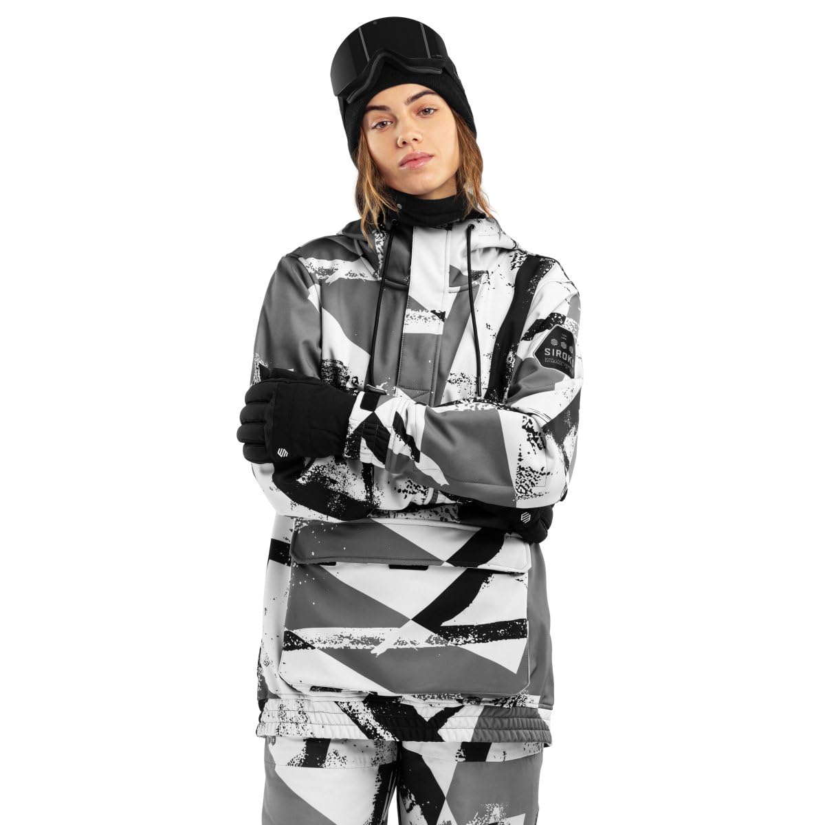 SIROKO - Snowboardjacke mit Kängurutasche für Damen W3-W Rush - M - Mehrfarbig