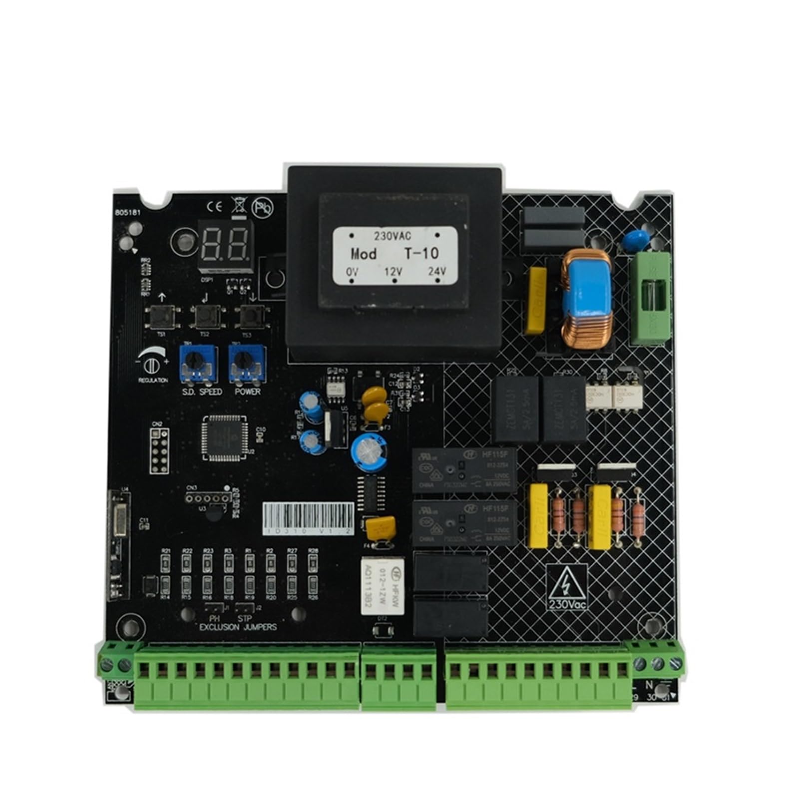 Elektrisches Toröffnungsset, Automatische Doppeltor-Steuerplatine, PCB-LED-Platine for Doppel-Schwenktoröffner mit schöner Fernbedienung(1 board and 3 remote)