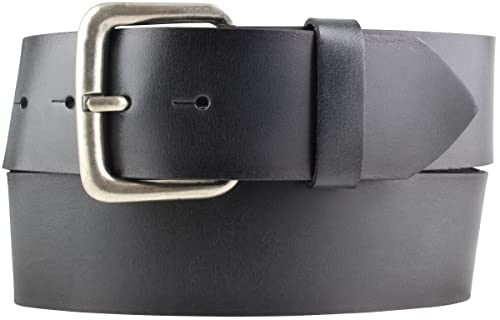 BELTINGER Gürtel aus Vollrindleder Vintage-Look 5 cm | Jeans-Gürtel für Damen Herren 50mm | Mit geschwärzten Kanten | Schwarz 110cm