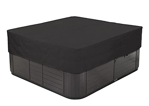 BaCover Outdoor Whirlpool Abdeckung, 210D Oxford-Gewebe Wasserdicht Spa Abdeckung Quadratische Poolabdeckung Mehrere Größen zur Auswahl,Schwarz,239x239x50cm