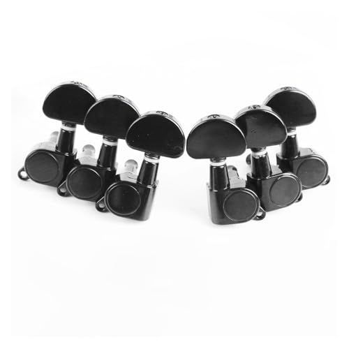 Strings Tuning Pegs Mechaniken Für Gitarre QN-42 Schwarz oder Silber 3L3R Stimmwirbel für Gitarrensaiten, Gitarren-Mechaniken, Melodien für E-Gitarre (Color : Black)