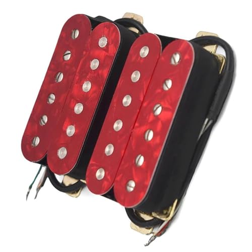 Roter 6-saitiger Humbucker-Tonabnehmer für E-Gitarre, verstellbare Schraube, Gitarrenspule, geteilter Tonabnehmer Single-Coil-Tonabnehmer