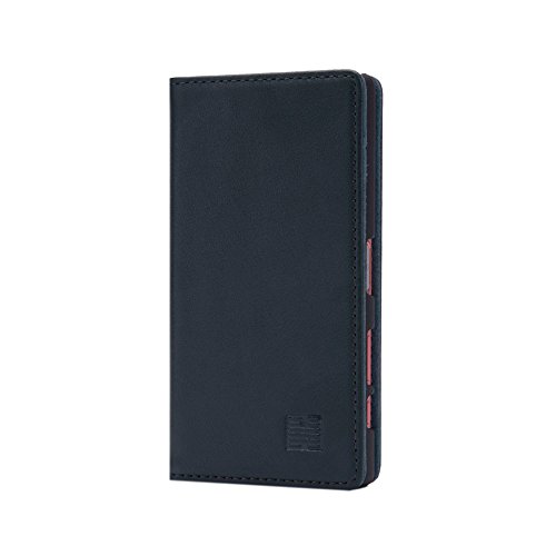 32nd Klassische Series - Lederhülle Case Cover für Sony Xperia Z5 Compact, Echtleder Hülle Entwurf gemacht Mit Kartensteckplatz, Magnetisch und Standfuß - Jägergrün