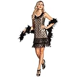 Boland 87113 - Erwachsenenkleid Flapper Peacock, Größe M, Charleston, Pfaumuster, Damenkostüm, 1920s, 20er Jahre, Mottoparty, Karneval