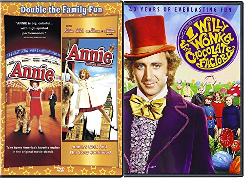 Willy Wonka & the Chocolate Factory Original + Annie + Royal Adventure Fantasy Musical double Triple Feature Movie set