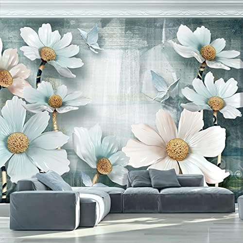 XLMING Weinlese-Blume 3D Tapete Home Dekoration Wohnzimmer Sofa Schlafzimmer Tv Hintergrund Wand-400cm×280cm