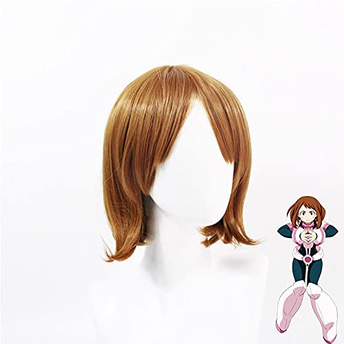 LINLINCD-Anime Coser pruik Perücke Anime Boku Kein Heldakademie OCHACO URARAKA. Kostum Cosplay Rambut Wanita Mein Held Akademie Perücke Pesta Halloween