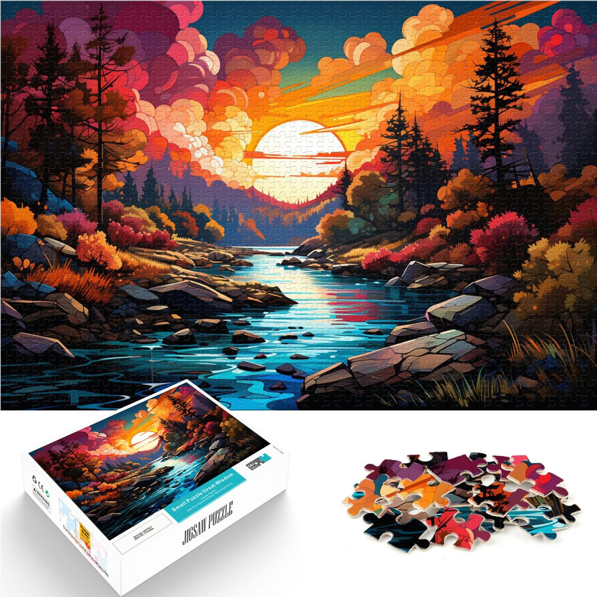 Puzzle, schöne Landschaft, Puzzle für Erwachsene, 1000 Teile, Holzpuzzle, schwieriges, schweres Puzzle für Frauen und Männer, 1000 Teile (50 x 75 cm)