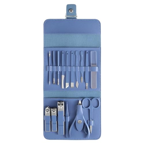 16-teiliges Nagelknipser-Set, Nagelknipser, Maniküre-Werkzeuge, faltbare Taschen, Nagelknipser-Set (D 14 x 12 cm)