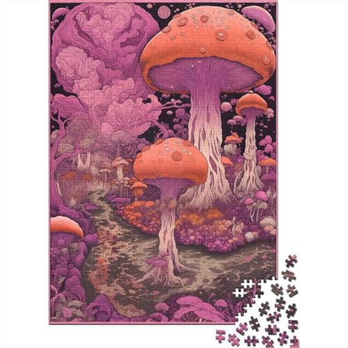 1000-teiliges Puzzle für Erwachsene Teenager. Psychedelische Pilz-Puzzles für Erwachsene und Teenager von Christmas Wishlist mit Weihnachtsmann (Größe 75x50cm).