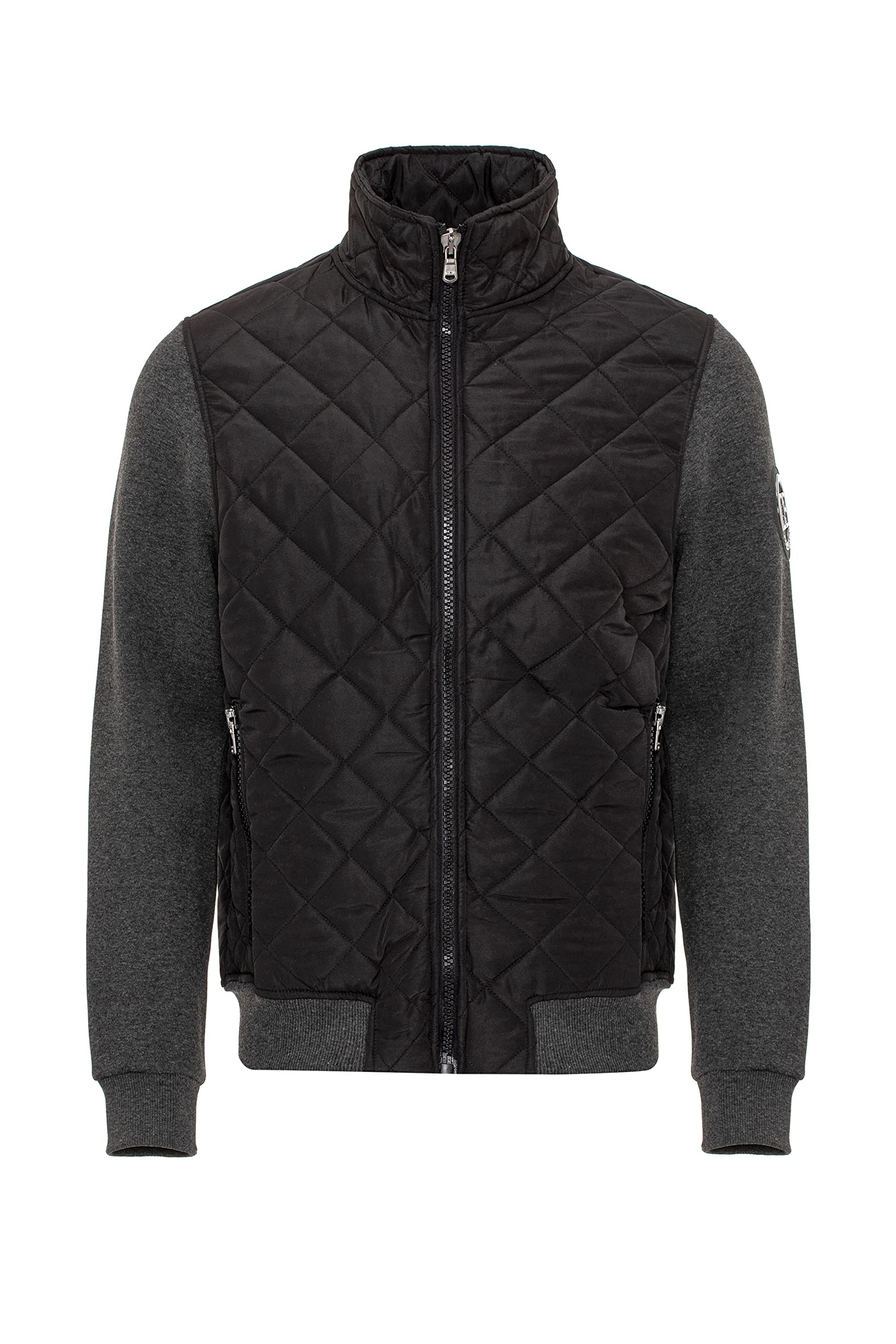 Cipo & Baxx Herren Übergangsjacke Steppjacke Sweat Rautenmuster Jacke CJ295 Black S