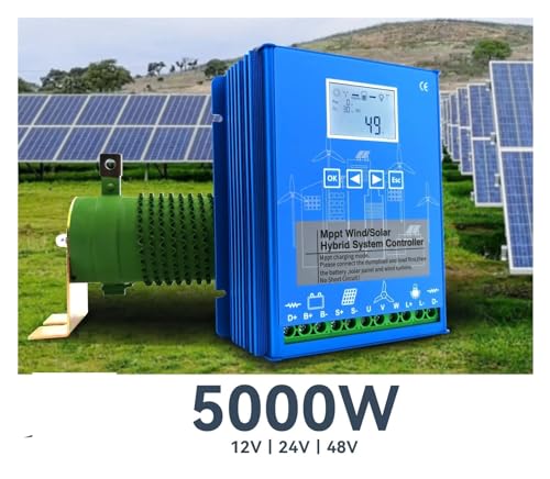 Solarregler, MPPT-Laderegler, 5000 W, Solar- und Wind-Hybridsystem, 12 V, 24 V und 24 V, 48 V, automatische Regler-Windmühlen for den Heimgebrauch(24V 48V Auto,4500w)