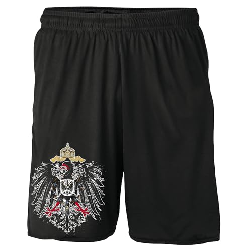 UGLYSHIRT Kaiserreich Shorts | Preußen Patrioten Germany Wiederstand Hose Deutschland Kurze Hose | M1 Schwarz (L)