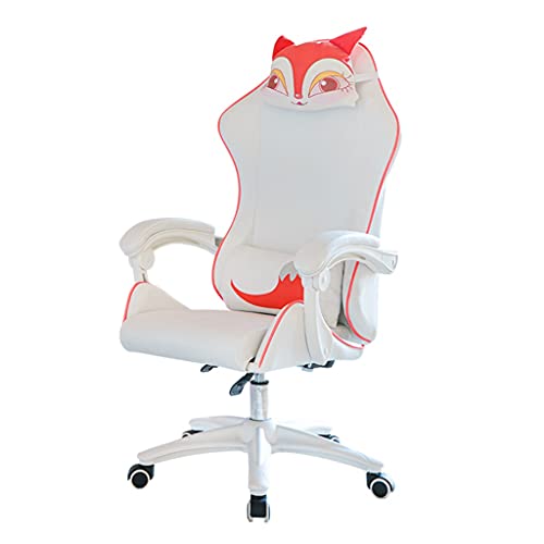 Bürostühle für Zuhause Gaming-Stuhl Büro-Rennstuhl mit Lordosenstütze Armlehne Kopfstütze Hohe Rückenlehne Ergonomischer Schreibtisch Niedlicher Stuhl Drehbarer verstellbarer Schreibtischstuhl für