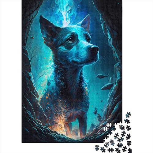 Jack Russell Terrier Hundepuzzle 1000 Teile für Erwachsene und Jugendliche von Wooden Jigsaw Puzzles for Adults Puzzle Fun Family Puzzles for Adults 75x50cm