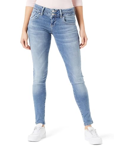 LTB Jeans Damen Jeanshose Julita X - Jeans Damen mit Reißverschluss und einfachen 5 Taschen, Flacher Vorderseite und niedriger Taille aus Baumwollmischung - Hell Blau Größe 24/30