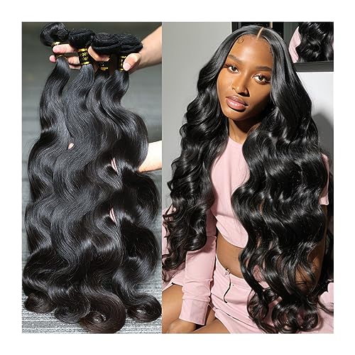 Human Hair Bundles Körper Welle Bundles Brasilianische Menschliches Haar Bundles 1/3/4 Bundles Remy Menschenhaar Bündel Erweiterung Doppel Gezogen for Frau human hair weave (Color : Natural Color, S