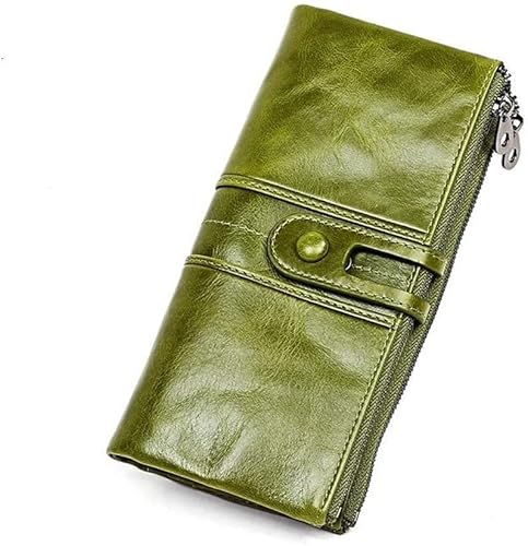 YIHANSS Herren-Geldbörsen, Langer Reißverschluss, echtes Leder, Clutch mit Handyhalter, Kartenhalter, Geldbörse (Farbe: A, Größe: 20,8 x 10 cm)