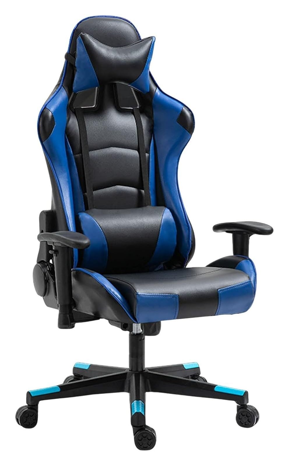 BFVAKBKYT Home Office Ergonomischer Schreibtischstuhl, Stuhl mit Kopfstütze und Lordosenstütze, Gaming-Stuhl for Erwachsene, Männer, Frauen, Teenager, Schreibtischstuhl(Blue)