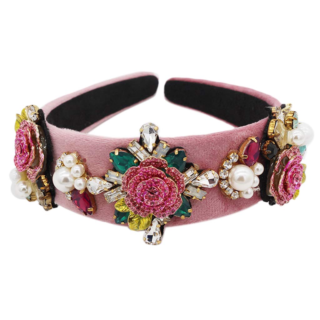 Westliches übertriebenes Bandana, voller Schmuck, Glitzer, für Strass, Rose, Blume, Stirnband, Kunstkristalle, Blätter, Damen, Abschlussball