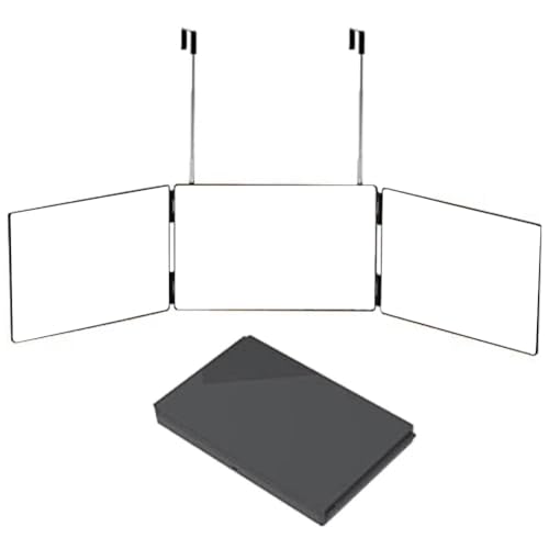 Begchy 3-Wege- zum Haareschneiden, 360-Grad-Dreifach-Selbstschneidespiegel mit Verstellbarem Teleskophaken, Multifunktionsspiegel
