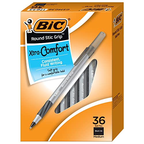 BIC Stic Grip Stifte 36 Count Schwarz