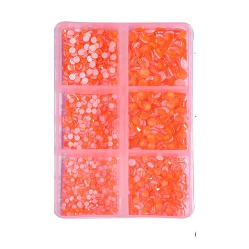 Bulk Flatback Strasssteine, Kristall Hotfix, 1440 stücke Glitter Neon Hot Fix Strass Strass Diamant DIY Nähzubehör Kristalle Diamantes(Orange box,Mix Size)