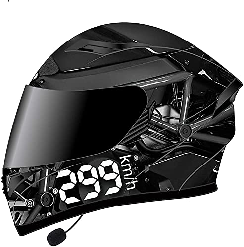 Bluetooth Klapphelme Motorradhelm,Modularer Integralhelme Motorradhelme Anti-Fog Doppelvisier Motorrad-Helm Roller-Helm Scooter-Helm Mofa-Helm,ECE Zertifiziert (Color : F, Größe : Large)