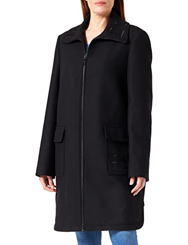 Love Moschino Damen Gothic Love Embroideries On The Collar coat, Schwarz, 48 EU