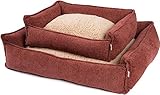 JAMAXX Premium Hundebett Orthopädisch Memory Visco Schaum Waschbar Abnehmbarer Bezug Wasserabweisend - Weiches Sofa Hundekorb Hunde-Körbchen mit Wendekissen / PDB2004 S-XL (120 x 90 (L), Terracotta)